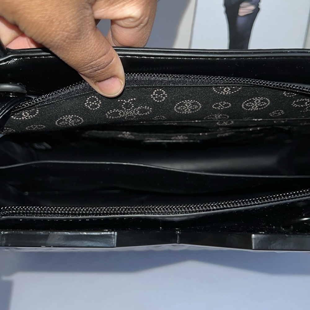 Black Leather Quilted Satchel - Picture 9 of 9